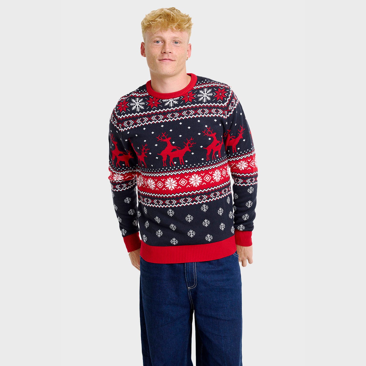 Det kække rensdyr julesweater - Herre